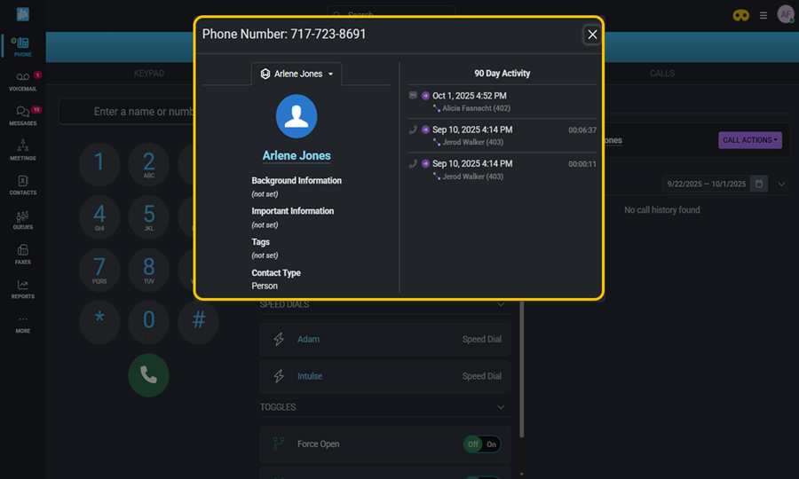 WB Contact Record